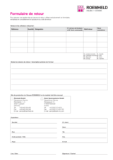 Aperçu du fichier Formulaire de retour