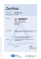 Vorschaubild zur Datei Qualitätsmanagement ROEMHELD - ISO 9001:2015